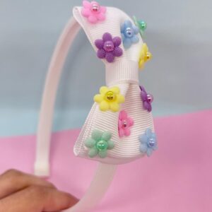 2836 TIARA LAÇO DUPLO FLORZINHAS