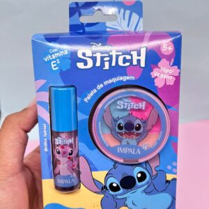 2867 KIT STITCH BRILHO LABIAL + PALETA DE MAQUIAGEM