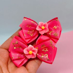 2919 BICO DE PATO DUPLO ESTRELA APLIQUE FLOR