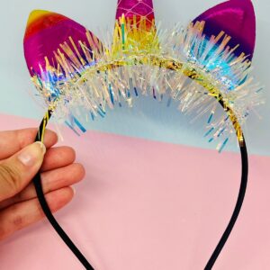 3090 TIARA ORELHA TECIDO COLORIDO CARNAVAL